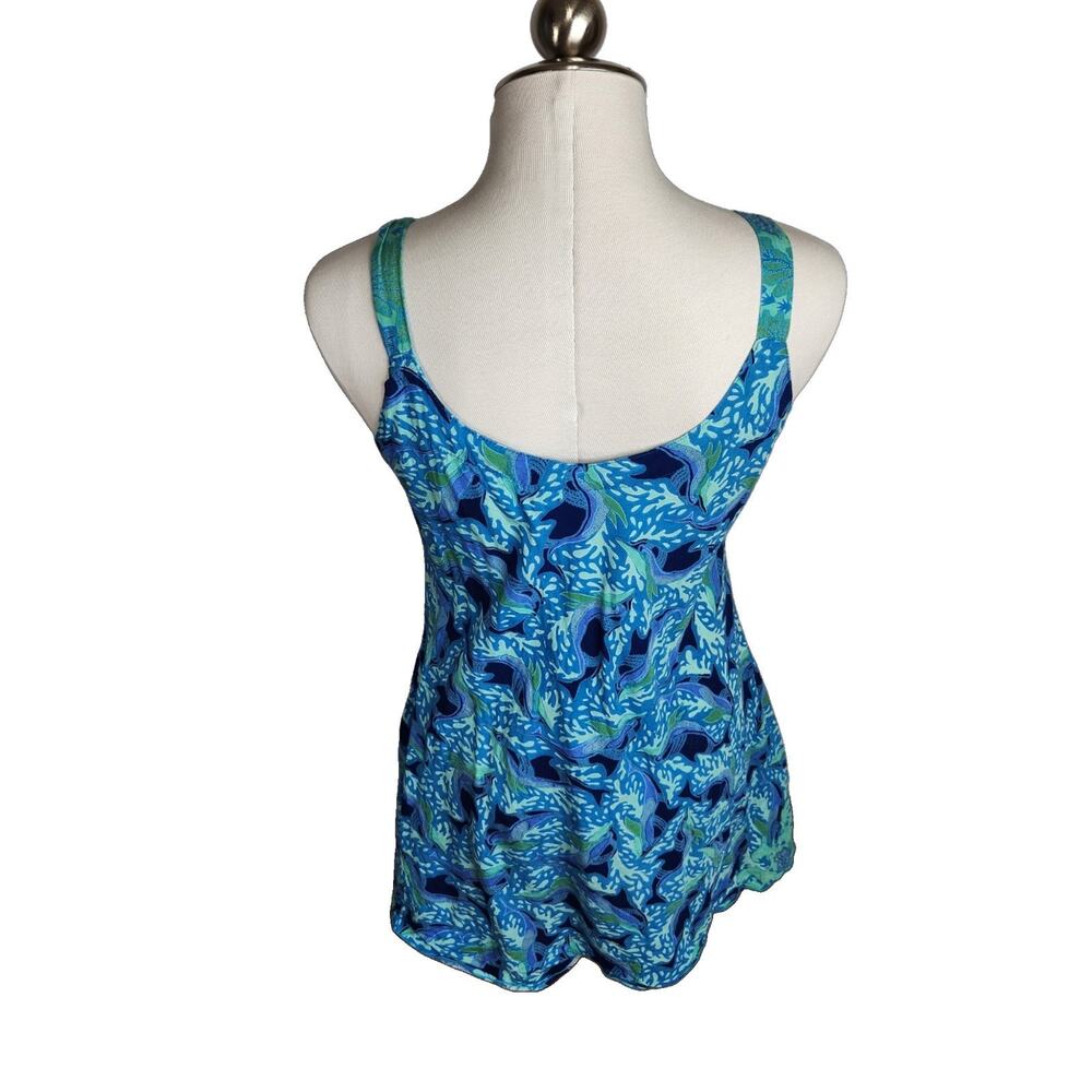 Rainbow Jo Hawaiian Short Sun Dress Womens Medium Dolphin Print Beachy Vacation - Picture 6 of 11